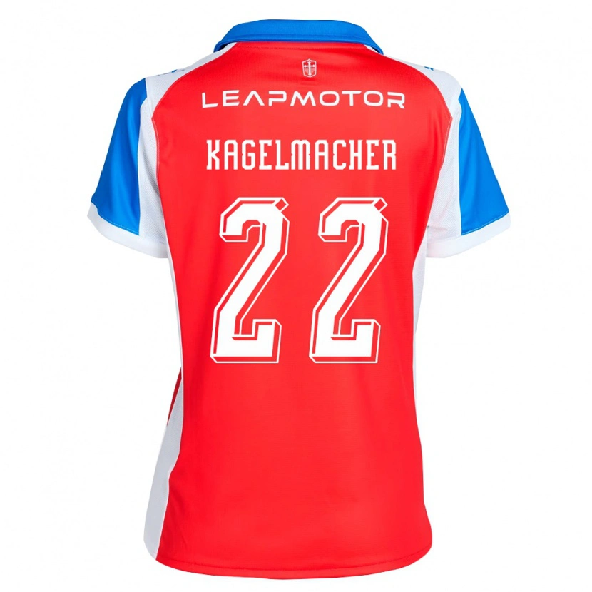 Danxen Børn Gary Kagelmacher #22 Rød Blå Udebane Spillertrøjer 2026/27 Trøje T-Shirt