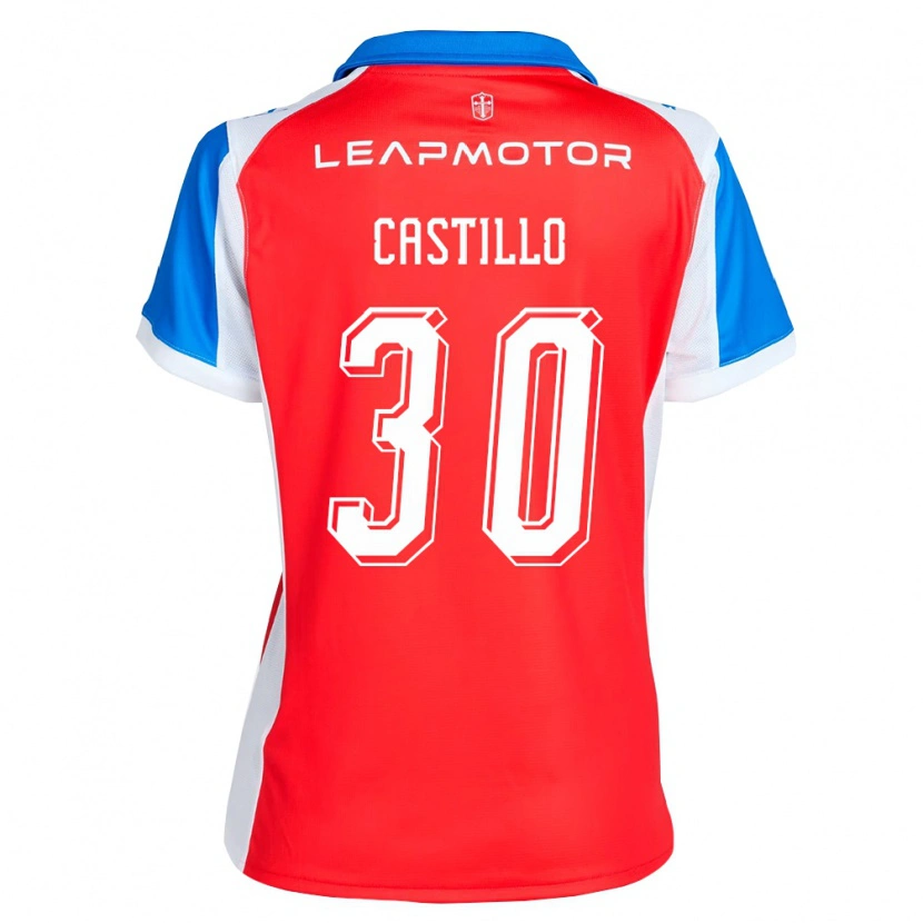 Danxen Børn Nicolas Castillo #30 Rød Blå Udebane Spillertrøjer 2026/27 Trøje T-Shirt