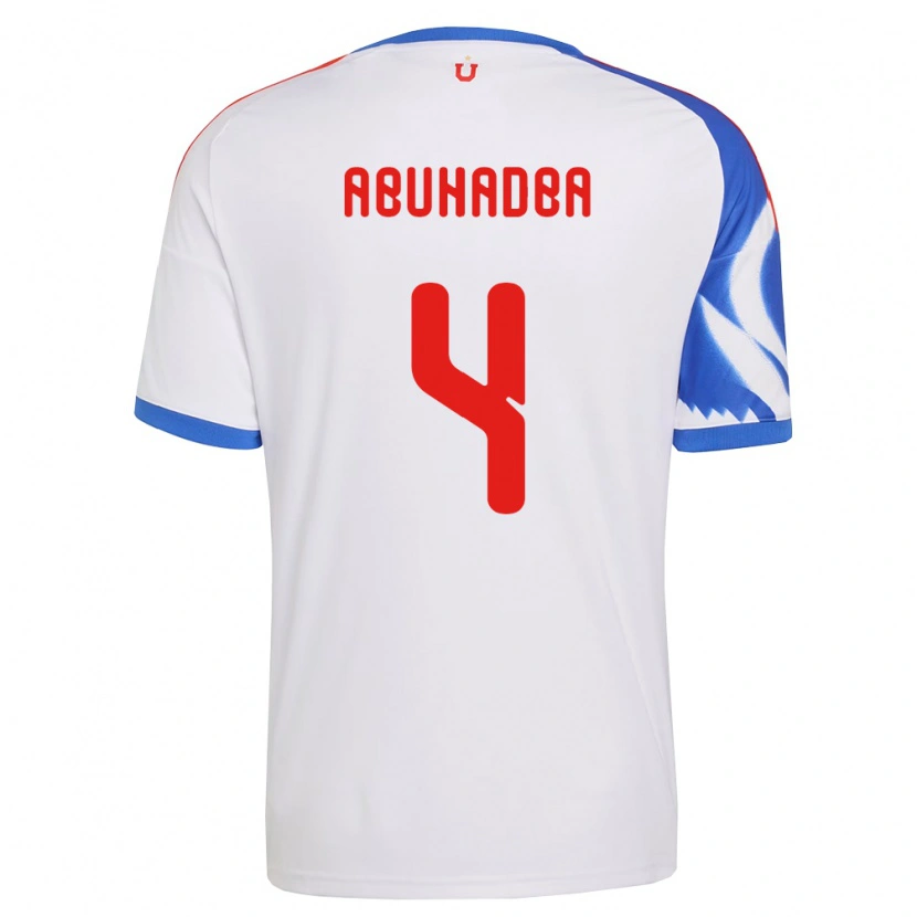 Danxen Børn Zacarías Abuhadba #4 Hvid Marineblå Udebane Spillertrøjer 2026/27 Trøje T-Shirt