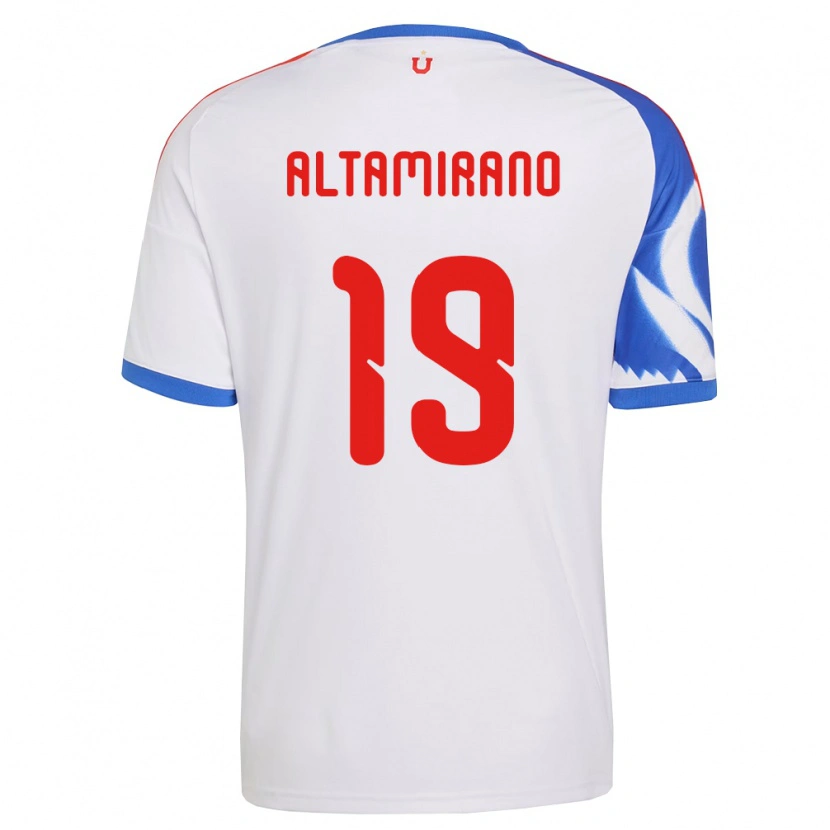 Danxen Børn Javier Altamirano #19 Hvid Marineblå Udebane Spillertrøjer 2026/27 Trøje T-Shirt