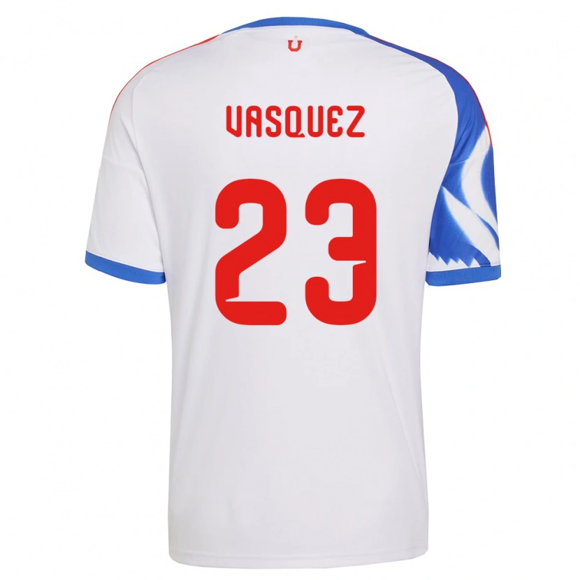 Danxen Børn Ignacio Vásquez #23 Hvid Marineblå Udebane Spillertrøjer 2026/27 Trøje T-Shirt