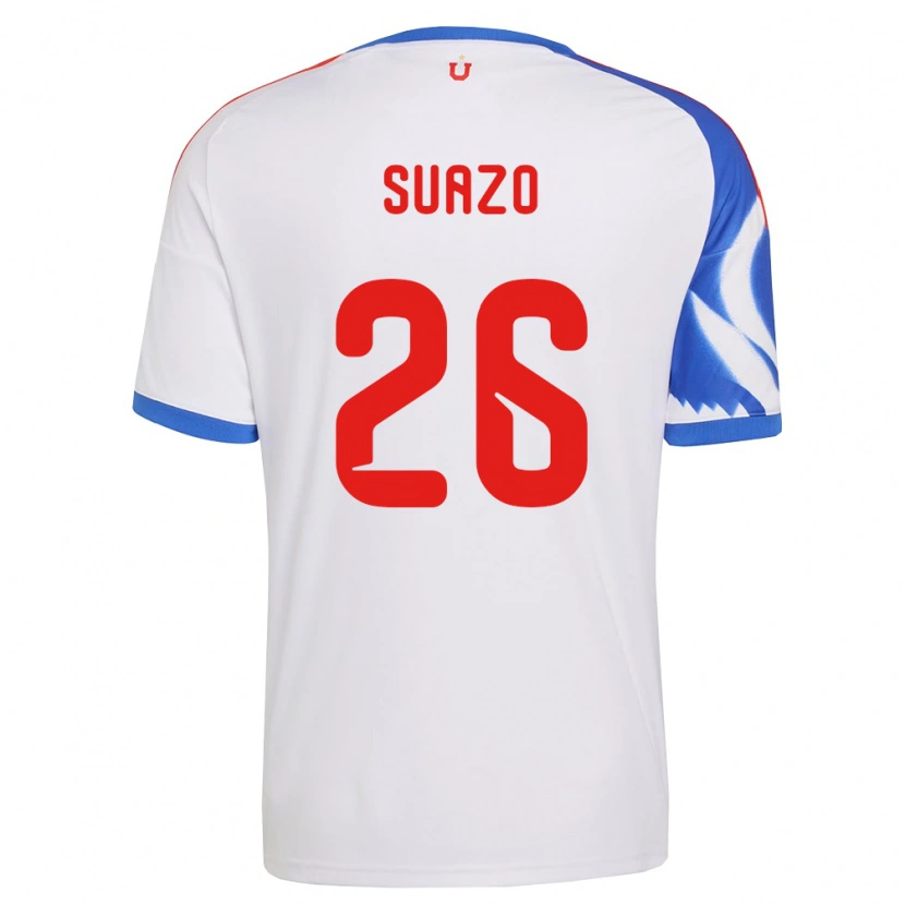 Danxen Børn Gretzel Suazo #26 Hvid Marineblå Udebane Spillertrøjer 2026/27 Trøje T-Shirt