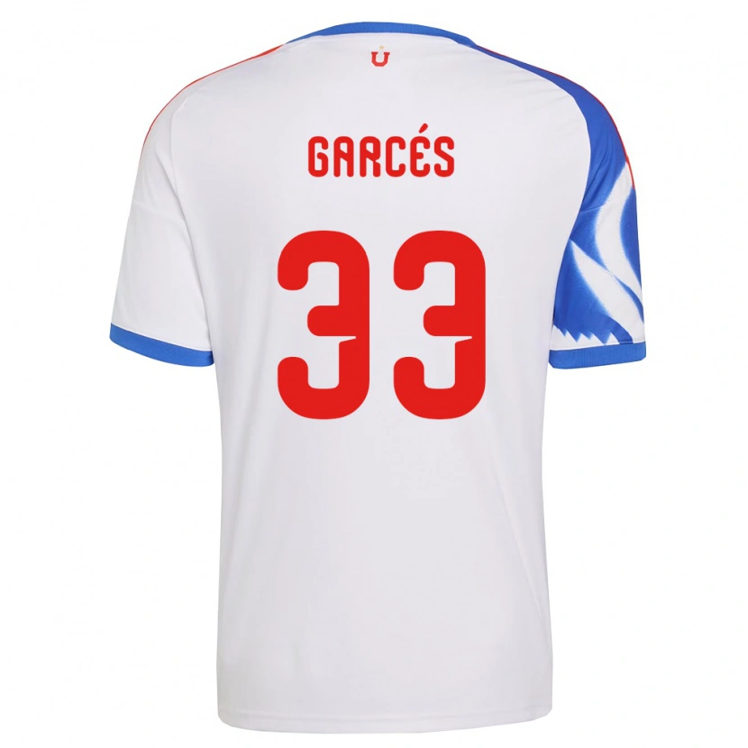 Danxen Børn Simón Garcés #33 Hvid Marineblå Udebane Spillertrøjer 2026/27 Trøje T-Shirt
