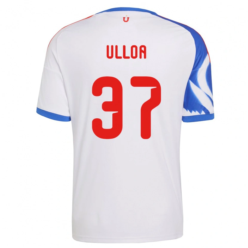 Danxen Børn Cristóbal Ulloa #37 Hvid Marineblå Udebane Spillertrøjer 2026/27 Trøje T-Shirt