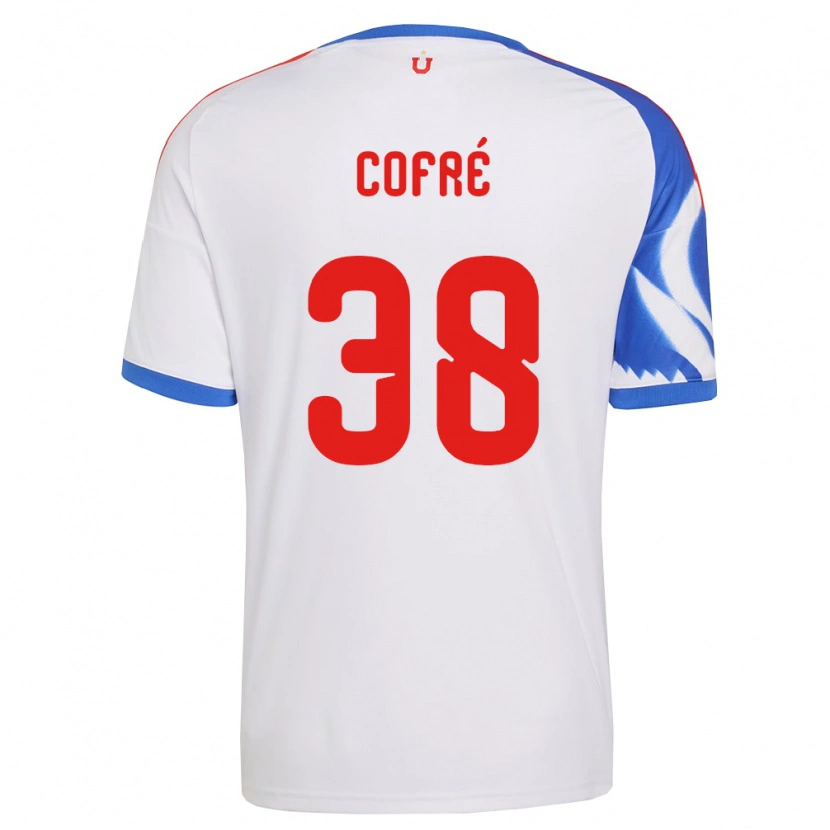 Danxen Børn Diego Cofré #38 Hvid Marineblå Udebane Spillertrøjer 2026/27 Trøje T-Shirt