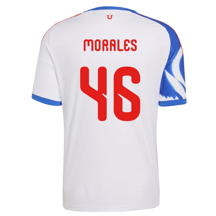 Danxen Børn Bastián Morales #46 Hvid Marineblå Udebane Spillertrøjer 2026/27 Trøje T-Shirt