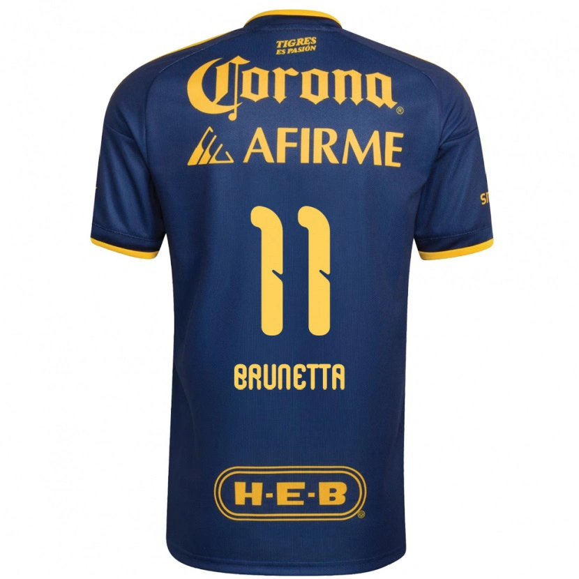 Danxen Børn Juan Brunetta #11 Kongelig Blå Gul Udebane Spillertrøjer 2026/27 Trøje T-Shirt