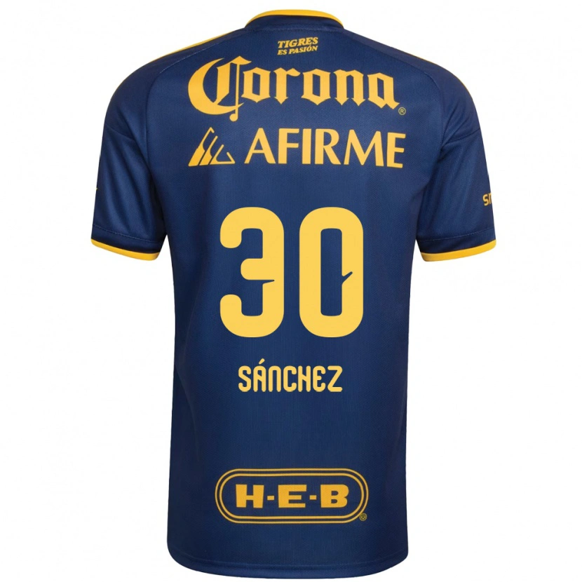 Danxen Børn Diego Sánchez #30 Kongelig Blå Gul Udebane Spillertrøjer 2026/27 Trøje T-Shirt