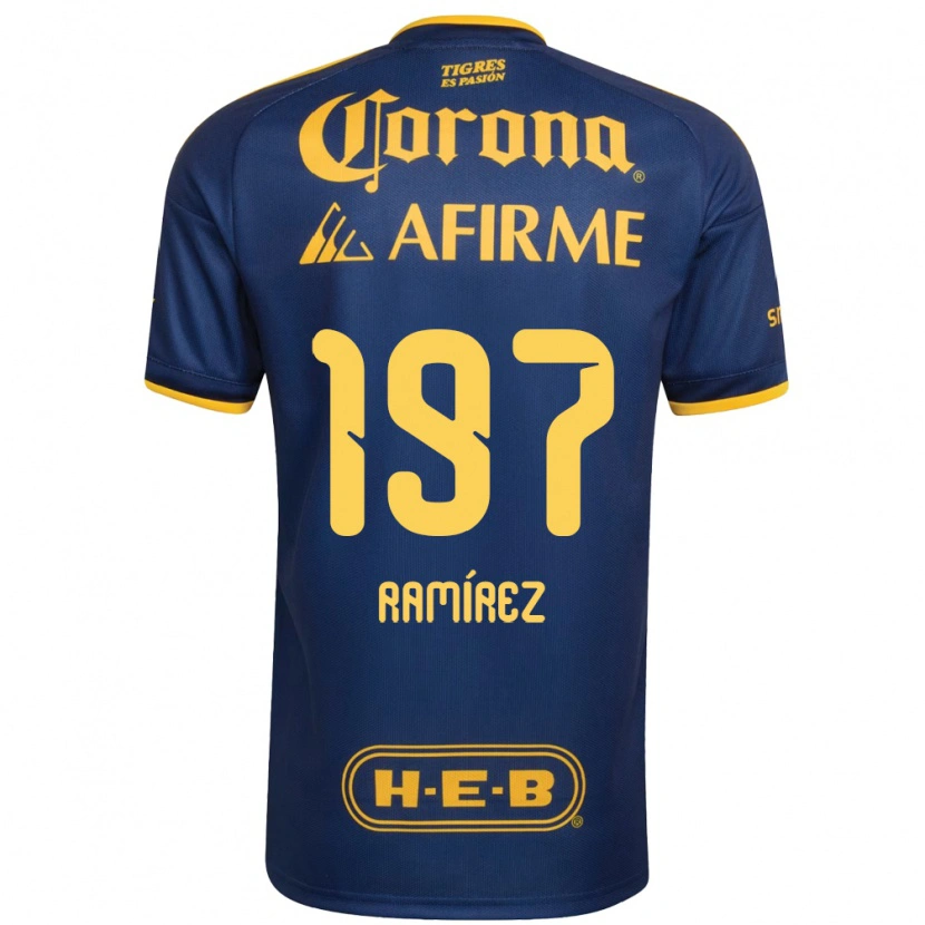 Danxen Børn Ángel Ramírez #197 Kongelig Blå Gul Udebane Spillertrøjer 2026/27 Trøje T-Shirt