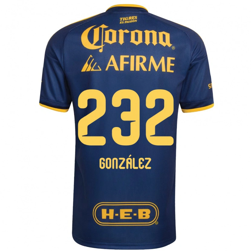 Danxen Børn César González #232 Kongelig Blå Gul Udebane Spillertrøjer 2026/27 Trøje T-Shirt