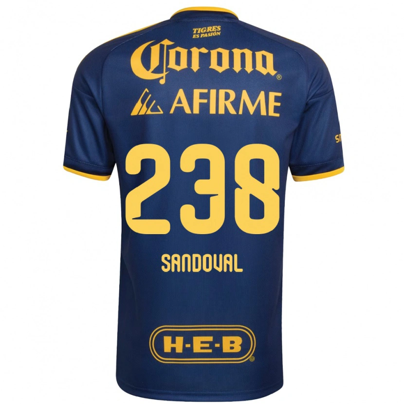 Danxen Børn Miguel Sandoval #238 Kongelig Blå Gul Udebane Spillertrøjer 2026/27 Trøje T-Shirt