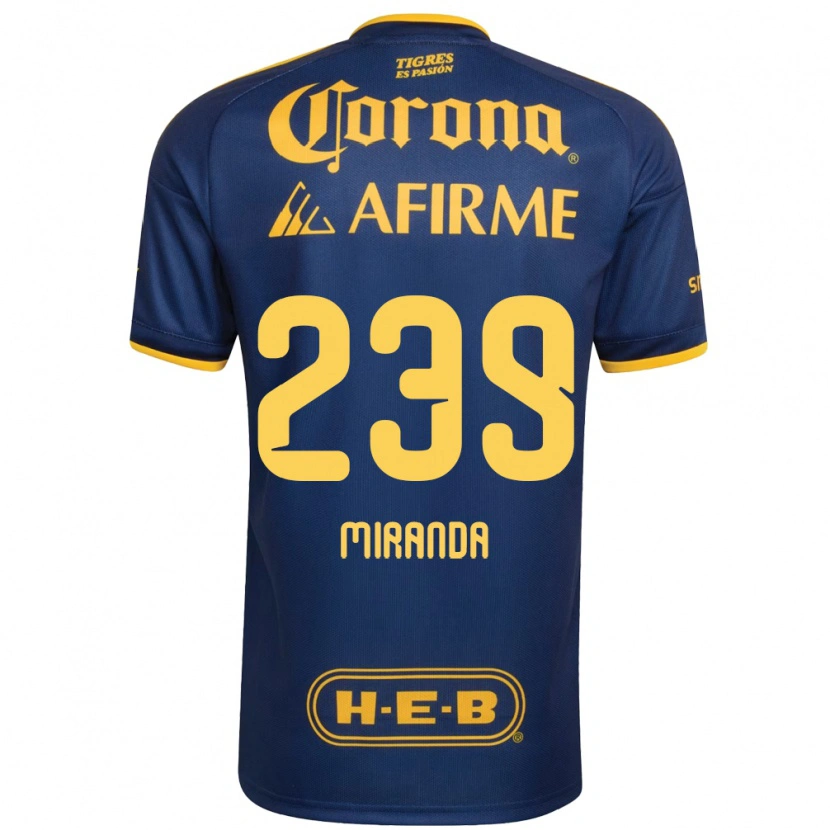 Danxen Børn Jesús Miranda #239 Kongelig Blå Gul Udebane Spillertrøjer 2026/27 Trøje T-Shirt