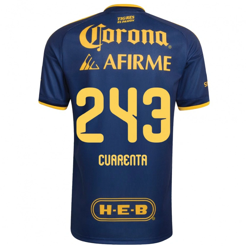 Danxen Børn Brandón Cuarenta #243 Kongelig Blå Gul Udebane Spillertrøjer 2026/27 Trøje T-Shirt
