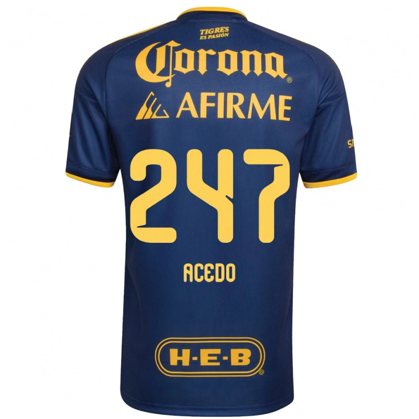 Danxen Børn Kevin Acedo #247 Kongelig Blå Gul Udebane Spillertrøjer 2026/27 Trøje T-Shirt