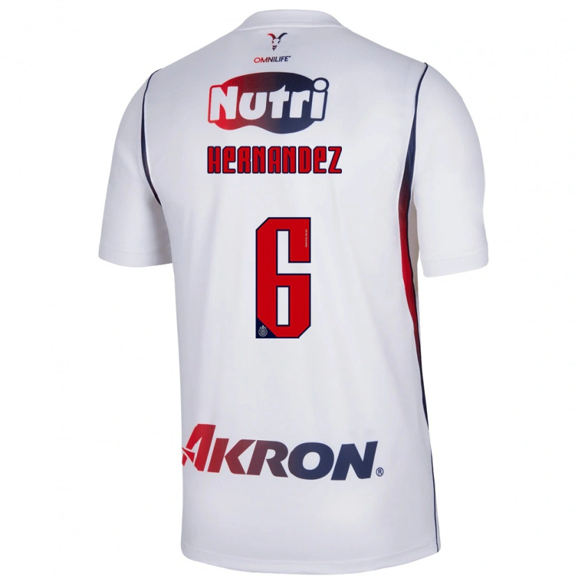 Danxen Børn Ana Camila Hernández #6 Hvid Marineblå Rød Udebane Spillertrøjer 2026/27 Trøje T-Shirt