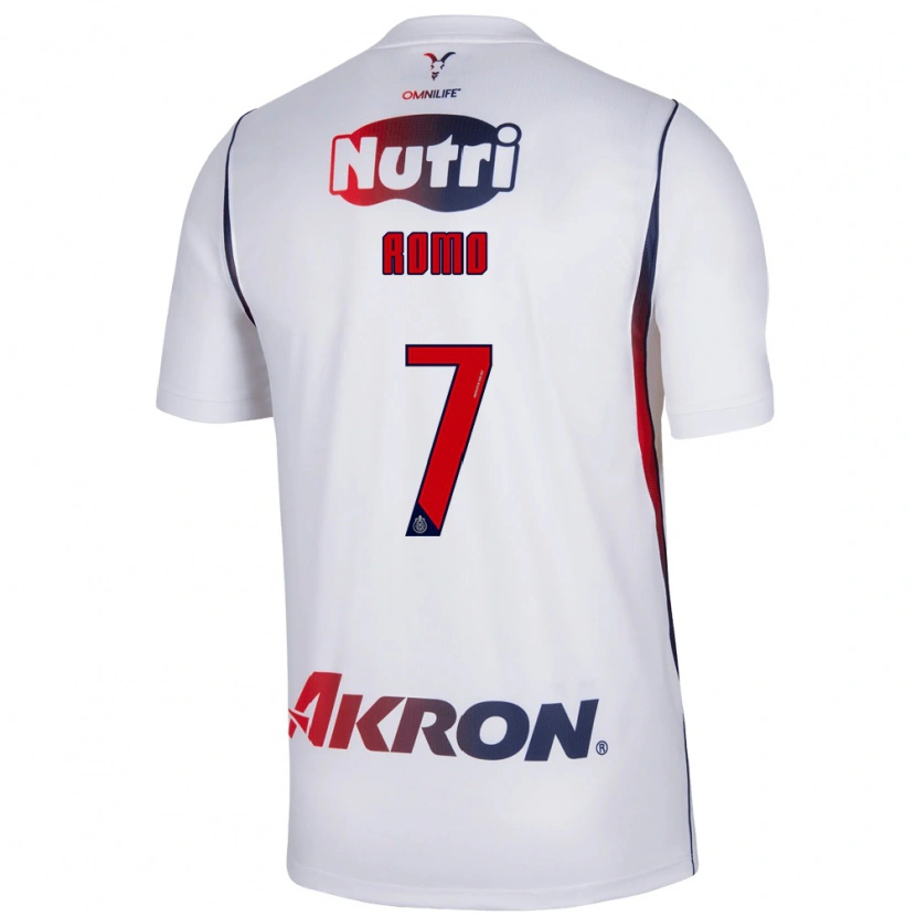 Danxen Børn Luis Romo #7 Hvid Marineblå Rød Udebane Spillertrøjer 2026/27 Trøje T-Shirt