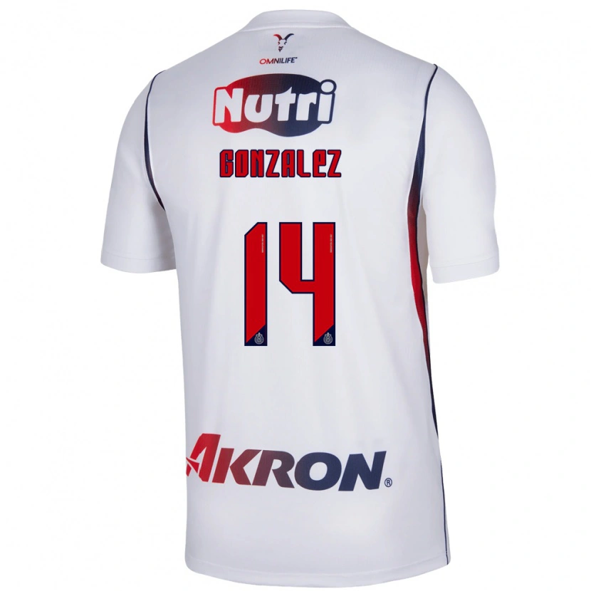 Danxen Børn Ivonne González #14 Hvid Marineblå Rød Udebane Spillertrøjer 2026/27 Trøje T-Shirt
