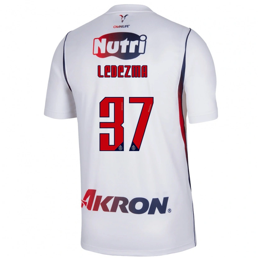Danxen Børn Richard Ledezma #37 Hvid Marineblå Rød Udebane Spillertrøjer 2026/27 Trøje T-Shirt