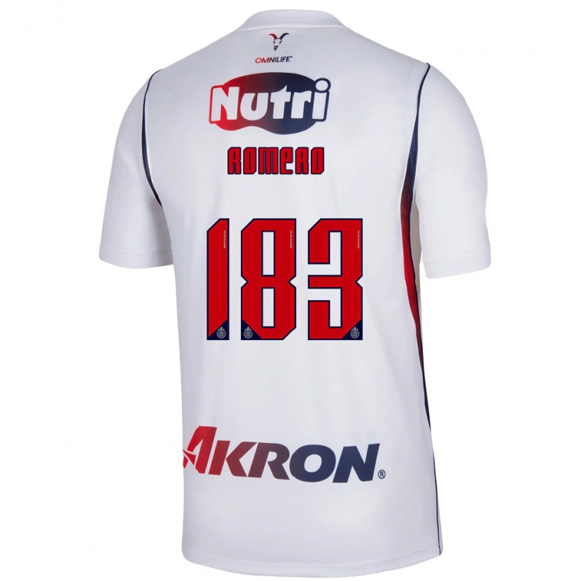 Danxen Børn Javen Romero #183 Hvid Marineblå Rød Udebane Spillertrøjer 2026/27 Trøje T-Shirt
