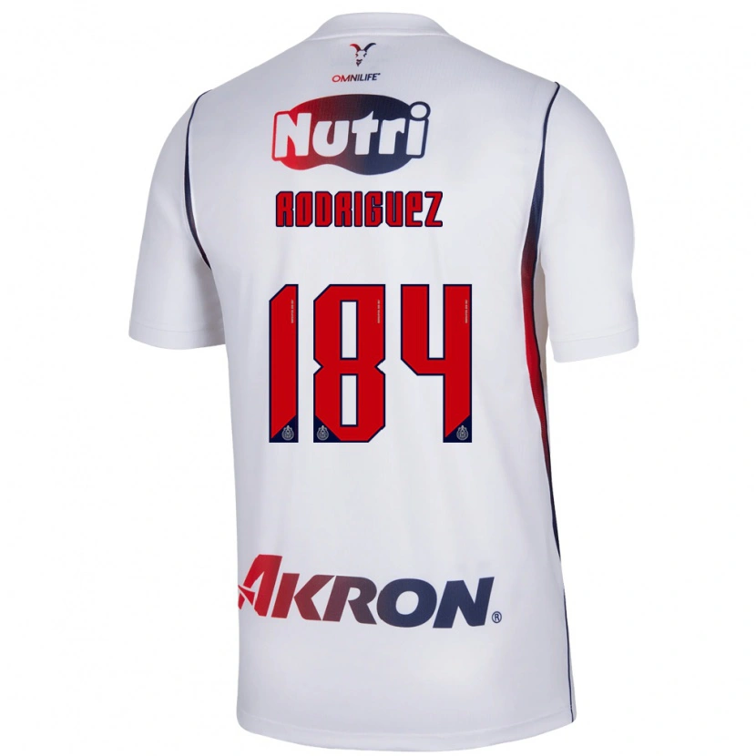 Danxen Børn Emiliano Rodríguez #184 Hvid Marineblå Rød Udebane Spillertrøjer 2026/27 Trøje T-Shirt