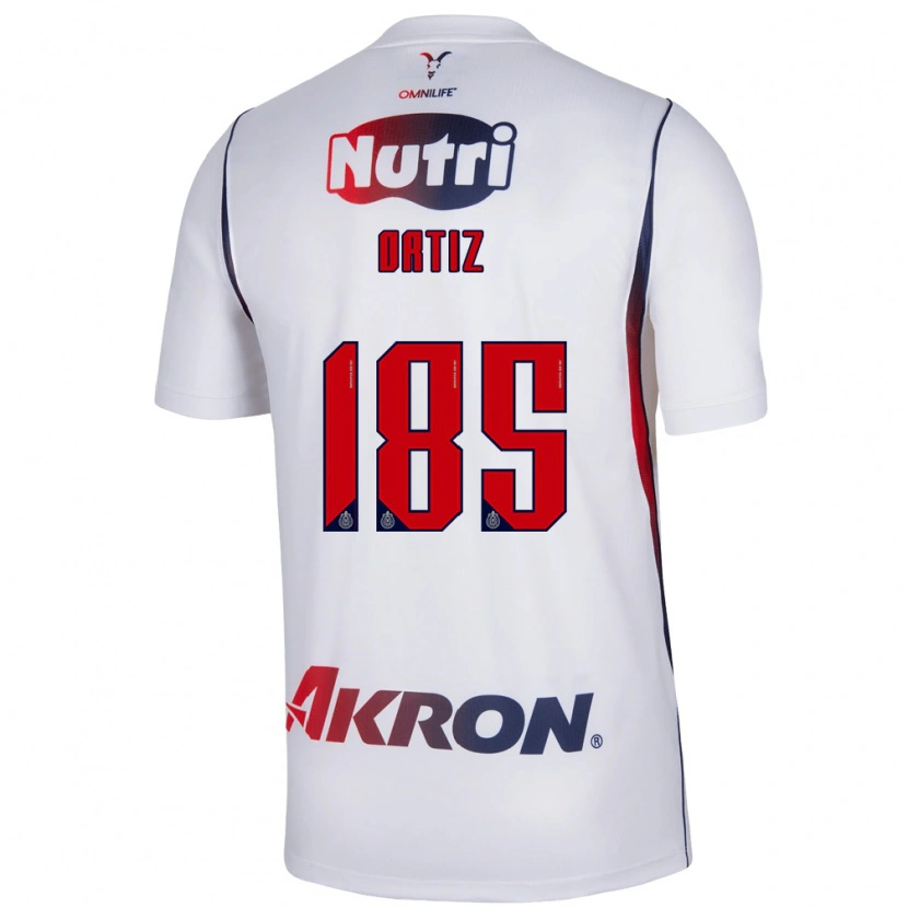 Danxen Børn Gibrán Ortiz #185 Hvid Marineblå Rød Udebane Spillertrøjer 2026/27 Trøje T-Shirt