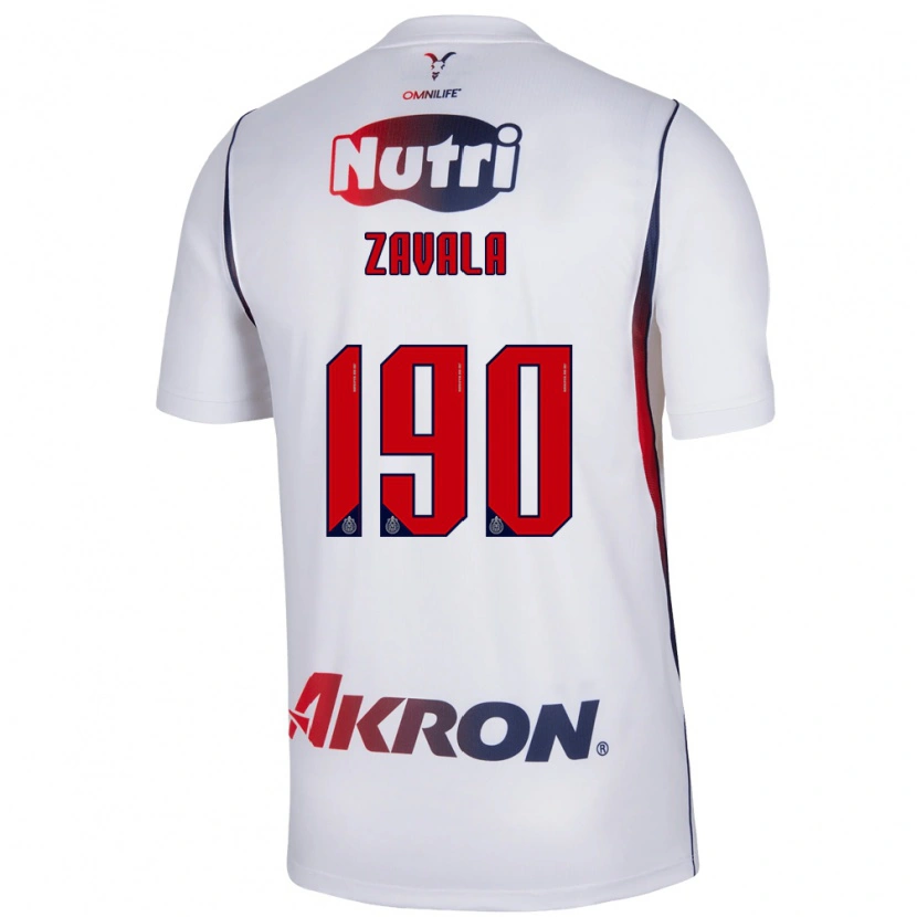Danxen Børn Juan Zavala #190 Hvid Marineblå Rød Udebane Spillertrøjer 2026/27 Trøje T-Shirt