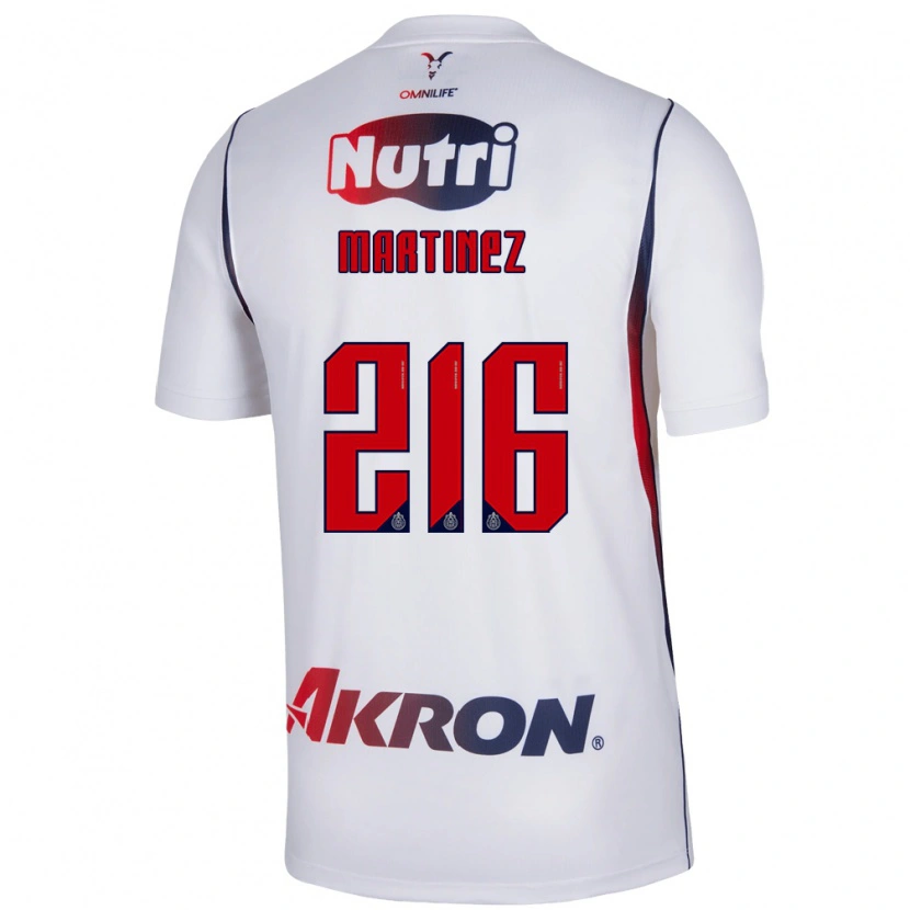 Danxen Børn Isaac Martínez #216 Hvid Marineblå Rød Udebane Spillertrøjer 2026/27 Trøje T-Shirt