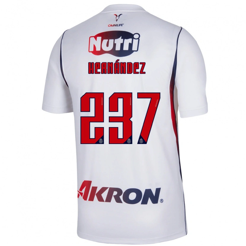 Danxen Børn Santiago Hernández #237 Hvid Marineblå Rød Udebane Spillertrøjer 2026/27 Trøje T-Shirt
