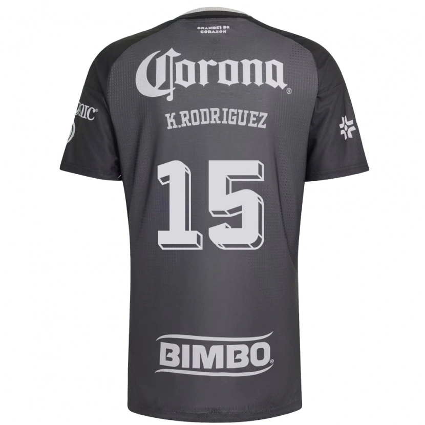 Danxen Børn Kimberly Rodriguez #15 Grå Hvid Sort Udebane Spillertrøjer 2026/27 Trøje T-Shirt