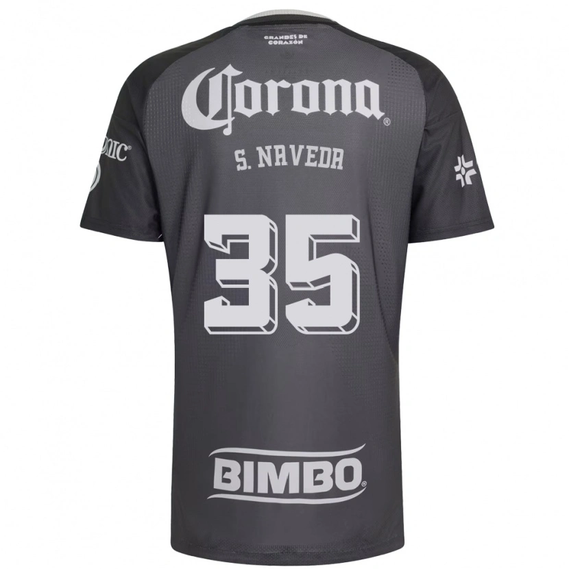 Danxen Børn Santiago Naveda #35 Grå Hvid Sort Udebane Spillertrøjer 2026/27 Trøje T-Shirt