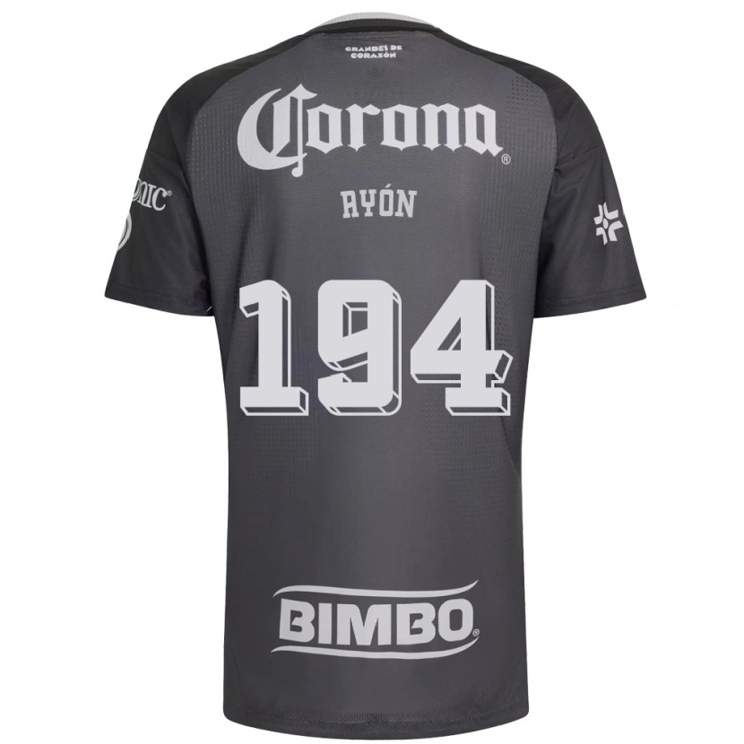 Danxen Børn César Ayón #194 Grå Hvid Sort Udebane Spillertrøjer 2026/27 Trøje T-Shirt
