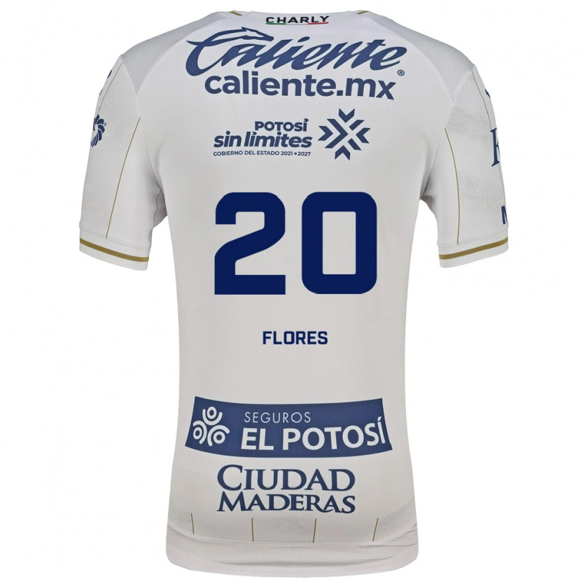 Danxen Børn Leonardo Flores #20 Hvid Blå Udebane Spillertrøjer 2026/27 Trøje T-Shirt