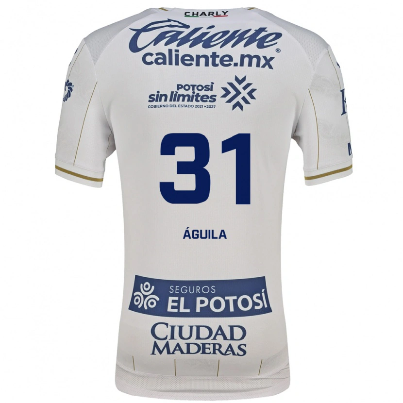 Danxen Børn Eduardo Águila #31 Hvid Blå Udebane Spillertrøjer 2026/27 Trøje T-Shirt