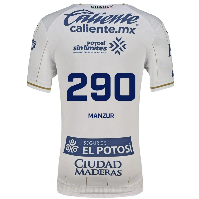 Danxen Børn Jacobo Manzur #290 Hvid Blå Udebane Spillertrøjer 2026/27 Trøje T-Shirt