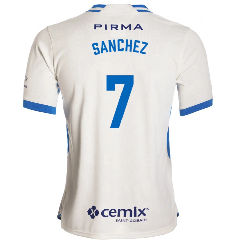 Danxen Børn Andrea Sanchez #7 Hvid Blå Rød Udebane Spillertrøjer 2026/27 Trøje T-Shirt