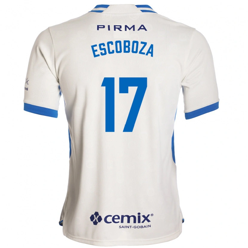 Danxen Børn Alonso Escoboza #17 Hvid Blå Rød Udebane Spillertrøjer 2026/27 Trøje T-Shirt