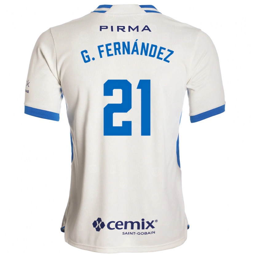 Danxen Børn Gabriel Fernández #21 Hvid Blå Rød Udebane Spillertrøjer 2026/27 Trøje T-Shirt