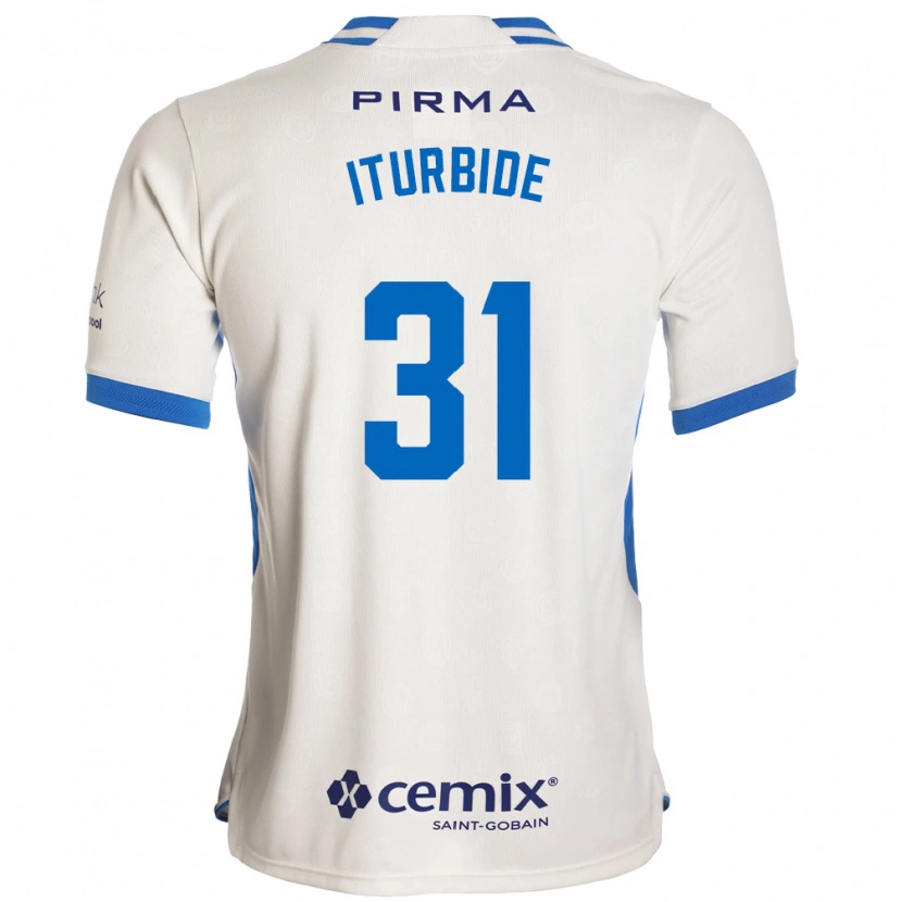 Danxen Børn Luis Iturbide #31 Hvid Blå Rød Udebane Spillertrøjer 2026/27 Trøje T-Shirt