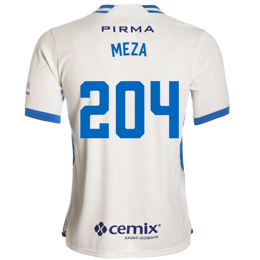 Danxen Børn Jonathan Meza #204 Hvid Blå Rød Udebane Spillertrøjer 2026/27 Trøje T-Shirt