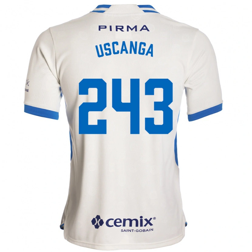 Danxen Børn Rubén Uscanga #243 Hvid Blå Rød Udebane Spillertrøjer 2026/27 Trøje T-Shirt