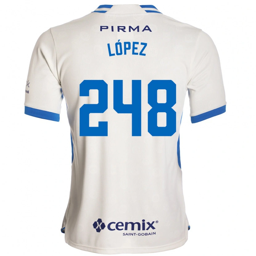 Danxen Børn Ernesto López #248 Hvid Blå Rød Udebane Spillertrøjer 2026/27 Trøje T-Shirt