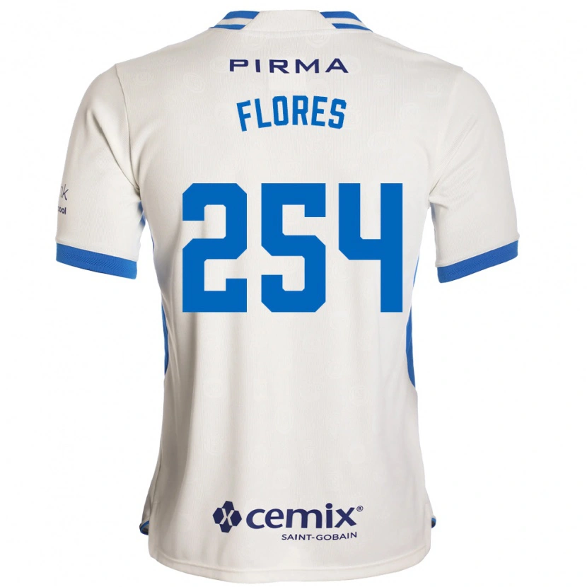 Danxen Børn Derek Flores #254 Hvid Blå Rød Udebane Spillertrøjer 2026/27 Trøje T-Shirt
