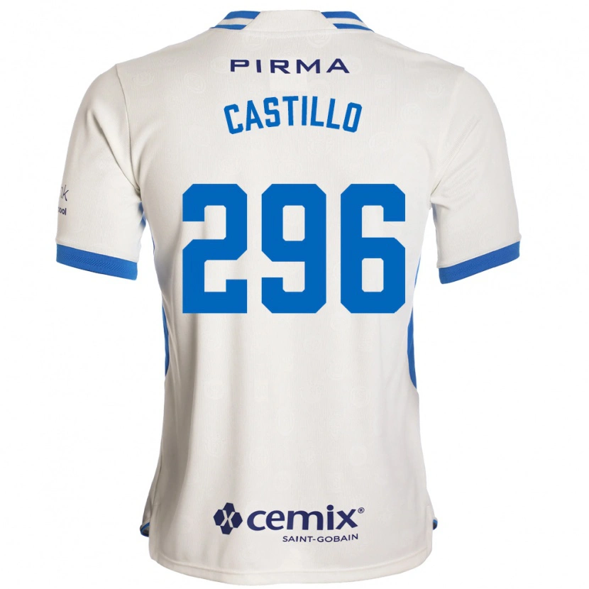 Danxen Børn Eduardo Castillo #296 Hvid Blå Rød Udebane Spillertrøjer 2026/27 Trøje T-Shirt