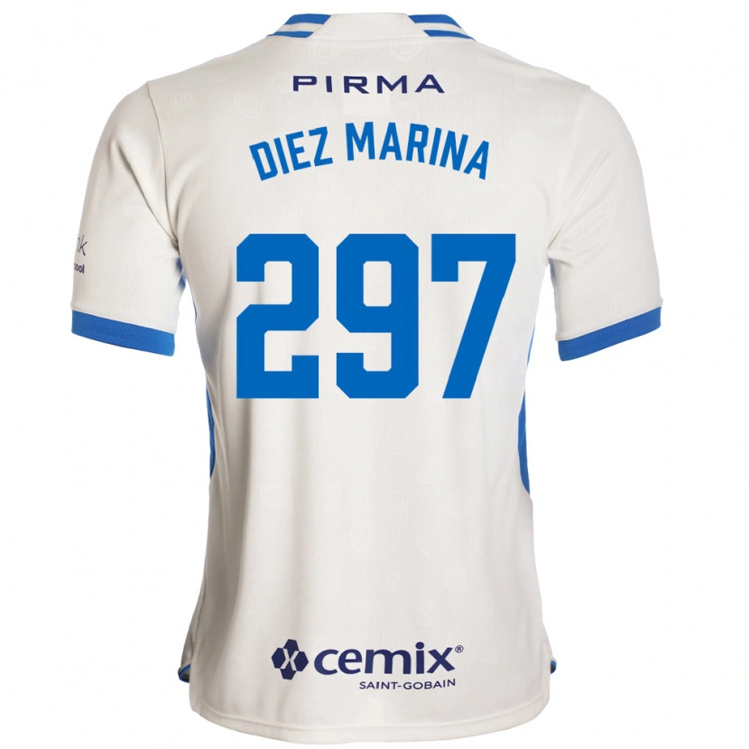 Danxen Børn Edgar Diez Marina #297 Hvid Blå Rød Udebane Spillertrøjer 2026/27 Trøje T-Shirt