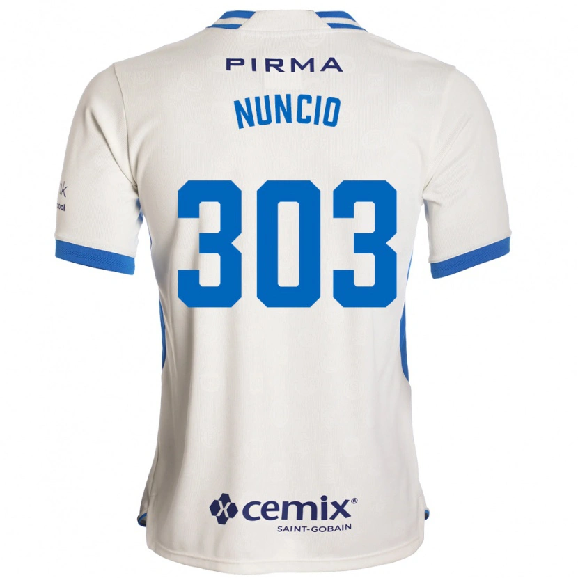 Danxen Børn Carlos Nuncio #303 Hvid Blå Rød Udebane Spillertrøjer 2026/27 Trøje T-Shirt