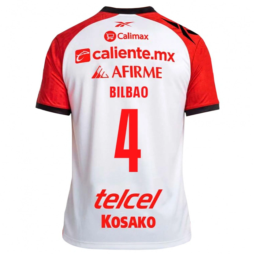 Danxen Børn Unai Bilbao #4 Hvid Sort Rød Udebane Spillertrøjer 2026/27 Trøje T-Shirt