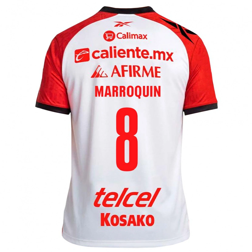 Danxen Børn Ammanda Marroquin #8 Hvid Sort Rød Udebane Spillertrøjer 2026/27 Trøje T-Shirt