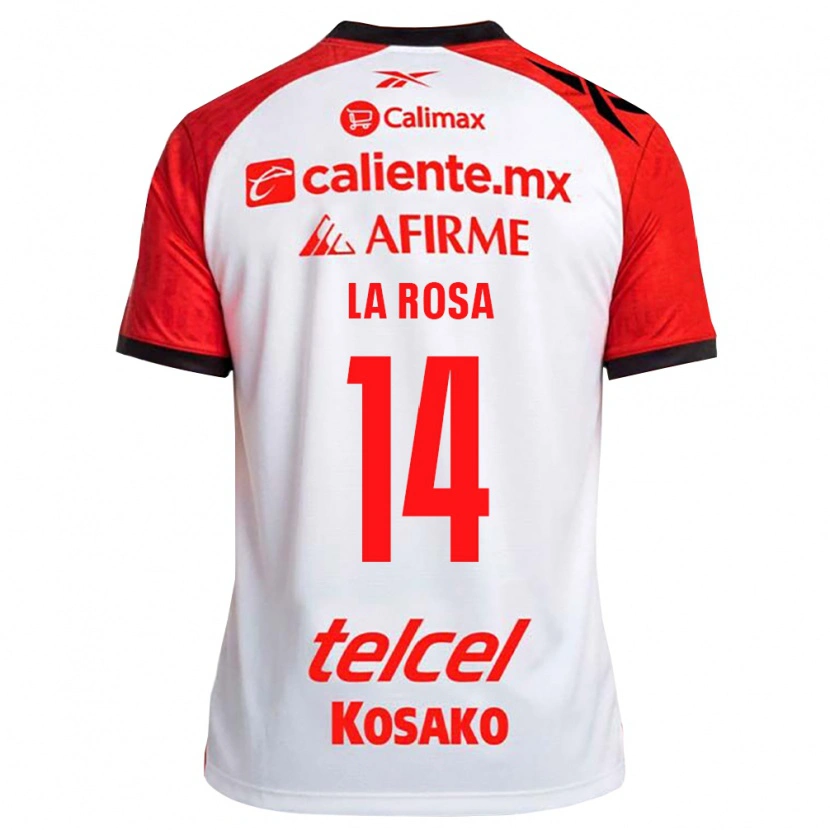 Danxen Børn Joselyn De La Rosa #14 Hvid Sort Rød Udebane Spillertrøjer 2026/27 Trøje T-Shirt