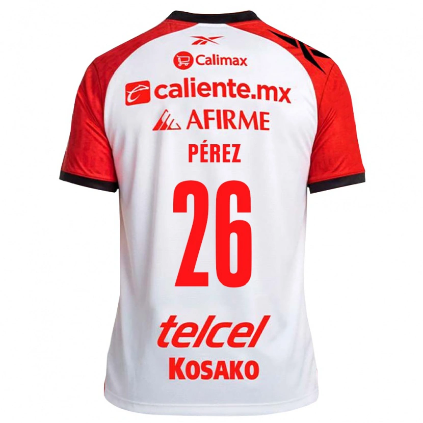 Danxen Børn Aldahir Pérez #26 Hvid Sort Rød Udebane Spillertrøjer 2026/27 Trøje T-Shirt