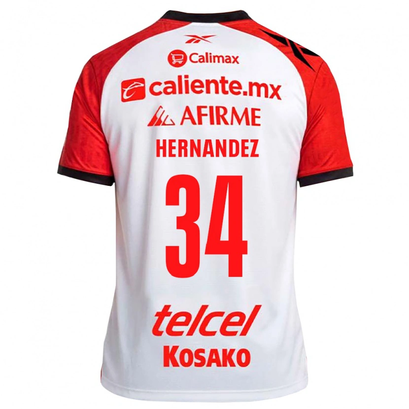 Danxen Børn Kimberly Hernandez #34 Hvid Sort Rød Udebane Spillertrøjer 2026/27 Trøje T-Shirt